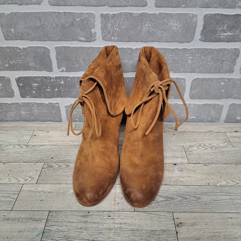 Free People Womes Mila Heel Ankle Bootie Brown Suede Size 9